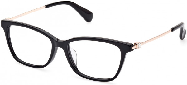 Max Mara MM5086-D Eyeglasses, 001 - Shiny Black / Shiny Rose Gold