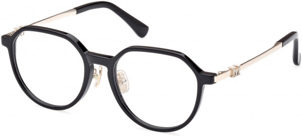 Max Mara MM5088-D Eyeglasses, 001 - Shiny Black / Shiny Rose Gold