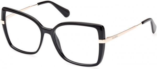 MAX&Co. MO5078 Eyeglasses, 001 - Shiny Black / Shiny Pale Gold
