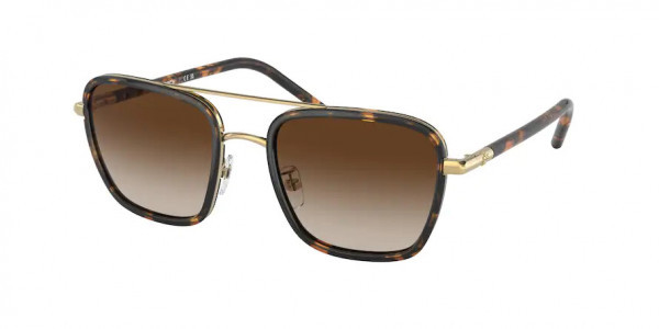 Tory Burch TY6090 Sunglasses, 33058G SHINY GOLD / BLACK GRADIENT GR (GOLD)