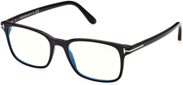 Tom Ford FT5831-F-B Eyeglasses, 001 - Shiny Black / Shiny Black