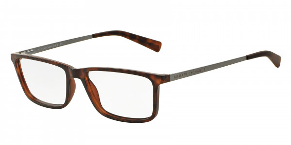Armani Exchange AX3027F Eyeglasses, 8011 SHINY TRANSPARENT BROWN (BROWN)