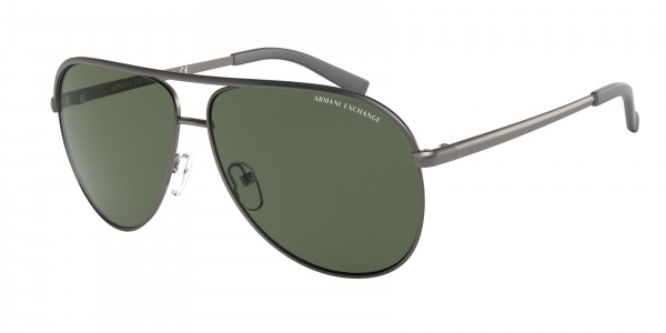 Armani Exchange AX2002 Sunglasses, 6006T3 SHINY GUNMETAL & BLACK GRADIEN (GREY)