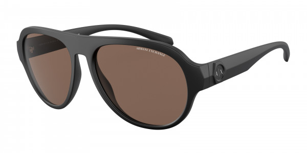 Armani Exchange AX4126SU Sunglasses, 807873 MATTE BLACK DARK BROWN (BLACK)