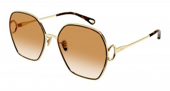 Chloé CH0146S Sunglasses, 003 - GOLD with BROWN lenses