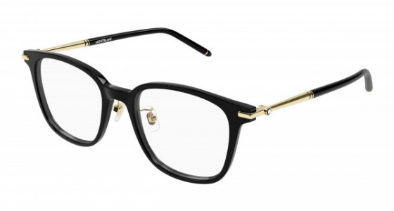 Montblanc MB0247OK Eyeglasses, 001 - BLACK with TRANSPARENT lenses