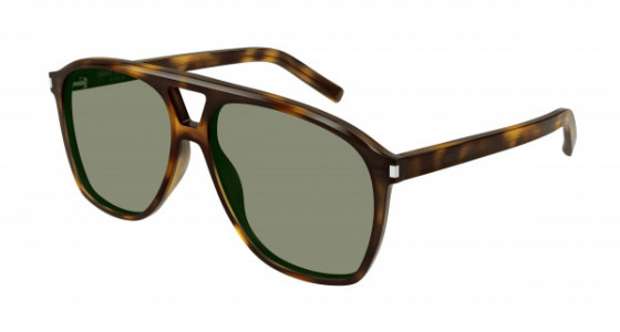 Saint Laurent SL 596 DUNE Sunglasses, 002 - HAVANA with GREEN lenses