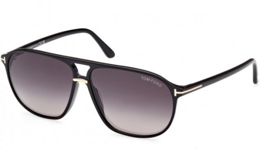 Tom Ford FT1026 BRUCE Sunglasses, 01B - Shiny Black / Shiny Black