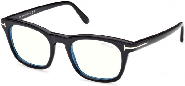 Tom Ford FT5870-F-B Eyeglasses, 001 - Shiny Black / Shiny Black