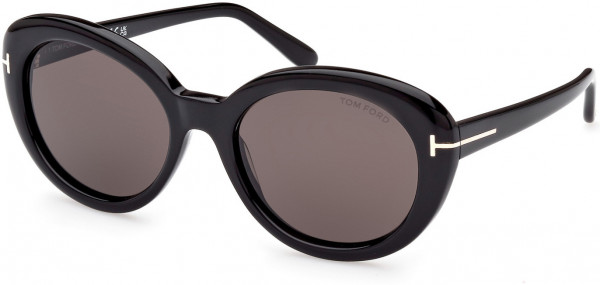 Tom Ford FT1009 LILY-02 Sunglasses, 01A - Shiny Black / Shiny Black