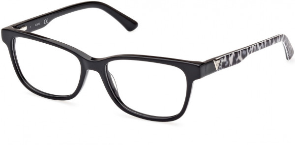 Guess GU2943 Eyeglasses, 001 - Shiny Black / Animal/Monocolor