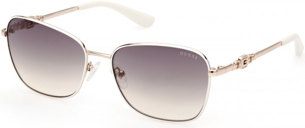 Guess GU7884 Sunglasses, 21P - Shiny White / Shiny Pale Gold