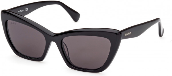 Max Mara MM0063 LOGO14 Sunglasses, 01A - Shiny Black / Shiny Black