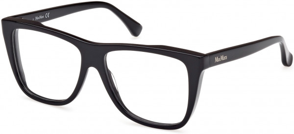 Max Mara MM5096 Eyeglasses, 001 - Shiny Black / Shiny Black