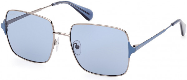 MAX&Co. MO0072 Sunglasses, 14V - Shiny Light Ruthenium / Shiny Blue