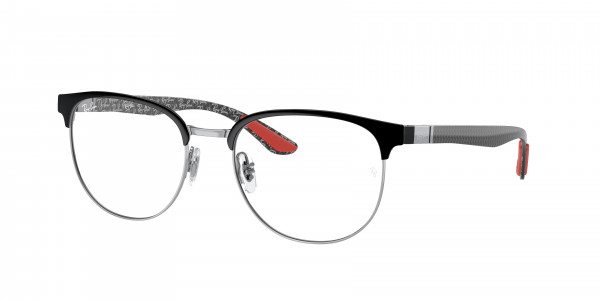 Ray-Ban Optical RX8422 Eyeglasses, 2861 BLACK ON SILVER (BLACK)