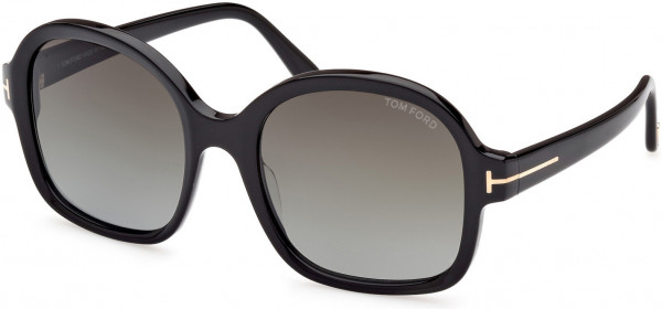 Tom Ford FT1034 HANLEY Sunglasses, 01B - Shiny Black / Shiny Black