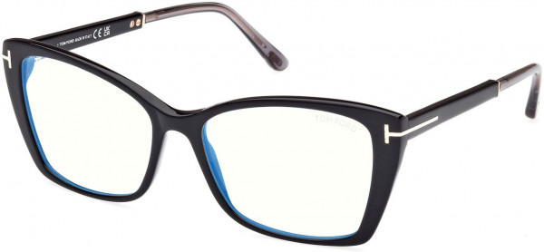 Tom Ford FT5893-B Eyeglasses, 001 - Shiny Black / Shiny Grey