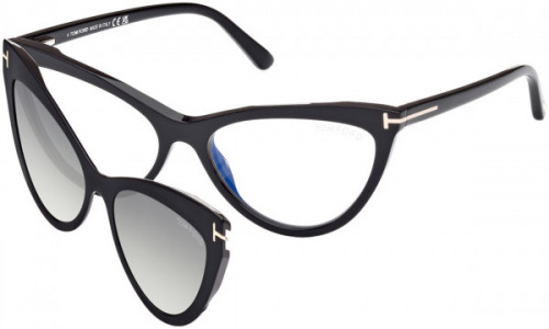 Tom Ford FT5896-B Eyeglasses, 001 - Shiny Black / Shiny Black