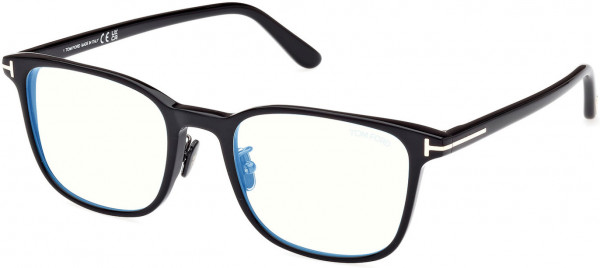 Tom Ford FT5925-D-B Eyeglasses, 001 - Shiny Black / Shiny Black