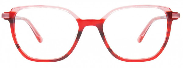 EasyClip EC663 Eyeglasses, 030 - Marble Red & Tr. Red