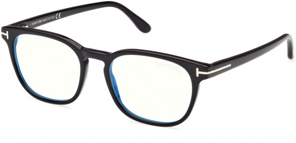 Tom Ford FT5868-B Eyeglasses, 001 - Shiny Black / Shiny Black