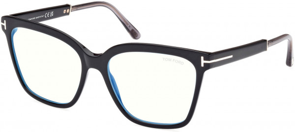 Tom Ford FT5892-B Eyeglasses, 001 - Shiny Black / Shiny Grey