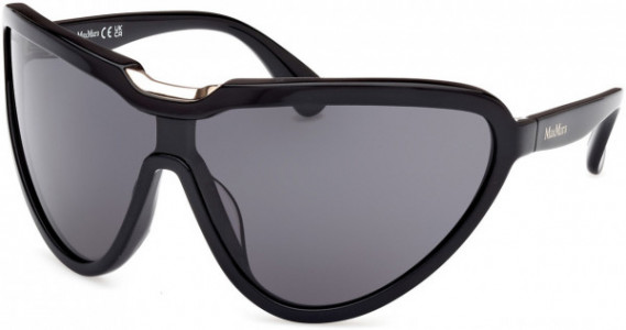 Max Mara MM0084 EMIL Sunglasses, 01A - Shiny Black / Shiny Black