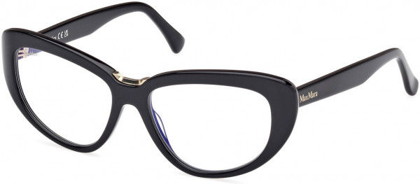 Max Mara MM5109-B Eyeglasses, 001 - Shiny Black / Shiny Black
