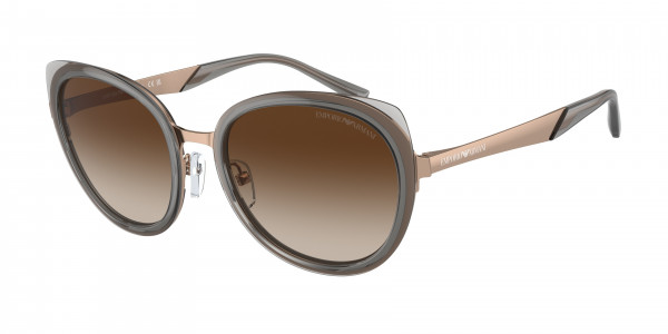 Emporio Armani EA2146 Sunglasses, 336113 SHINY ROSE GOLD/GREY GRADIENT (GOLD)