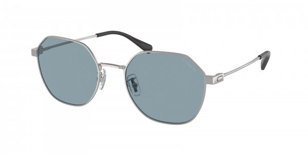 Coach HC7155 CL915 Sunglasses, 900172 CL915 SILVER SATIN COLOR LIGHT (SILVER)