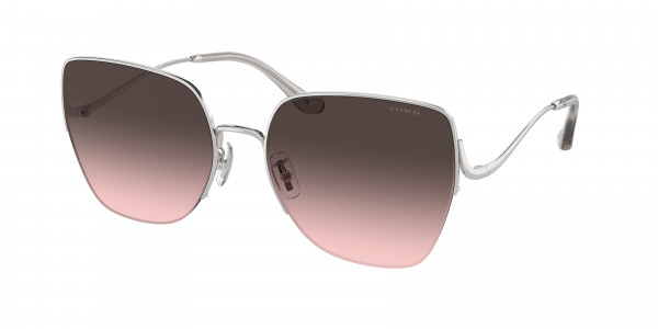 Coach HC7156D CL904 Sunglasses, 900146 CL904 SHINY SILVER GREY PINK G (SILVER)