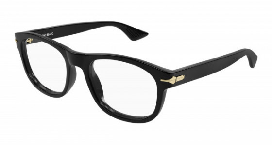 Montblanc MB0306O Eyeglasses, 005 - BLACK with TRANSPARENT lenses