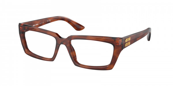 Miu Miu MU 04XV Eyeglasses, 11Q1O1 STRIPED TOBACCO (BROWN)