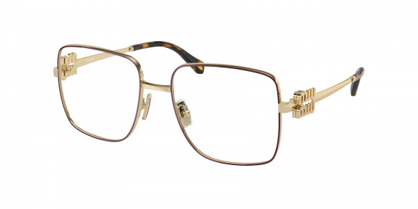 Miu Miu MU 51XV Eyeglasses, 09X1O1 BORDEAUX/PALE ORO (RED)