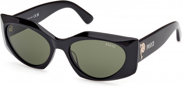 Emilio Pucci EP0216 Sunglasses, 01N - Shiny Black / Shiny Black