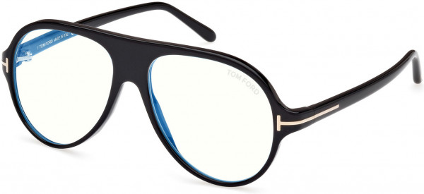 Tom Ford FT5012-B Eyeglasses, 001 - Shiny Black / Shiny Black