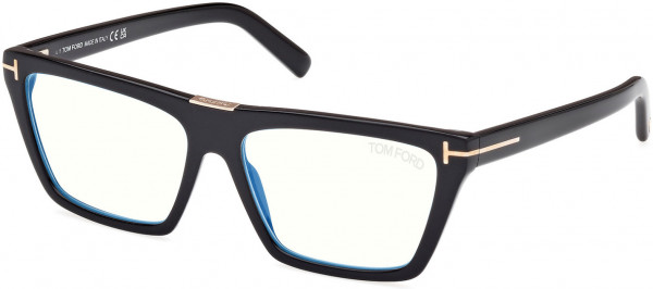 Tom Ford FT5912-B Eyeglasses, 005 - Black/Gradient / Shiny Black