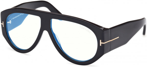 Tom Ford FT5958-B Eyeglasses, 001 - Shiny Black / Shiny Black