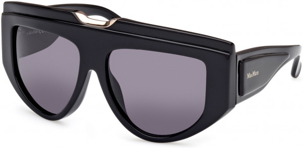 Max Mara MM0083 ORSOLA Sunglasses, 01A - Shiny Black / Shiny Black