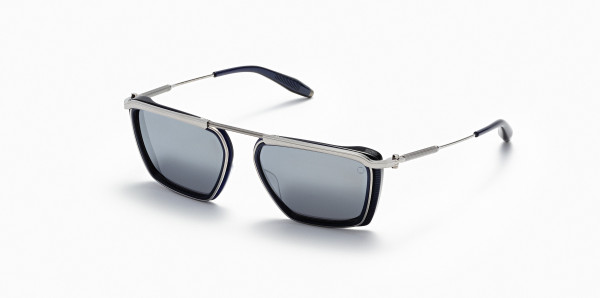 Akoni ULYSSES Sunglasses, Black Palladium - Matte Navy w/ Dark Grey - Silver Flash Mirror - AR