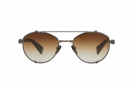 Balmain BRIGADE - IV Sunglasses, Black Rhodium - Dark Brown Swirl w/ Dark Brown to Clear - AR