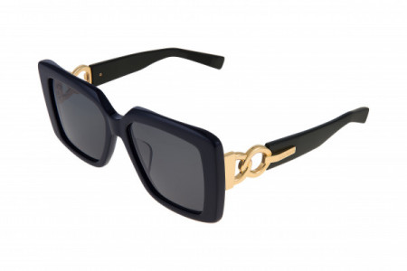 Balmain LA ROYALE Sunglasses, Dark Purple to Light Purple - Black Rhodium w/ Dark Grey to Clear - AR