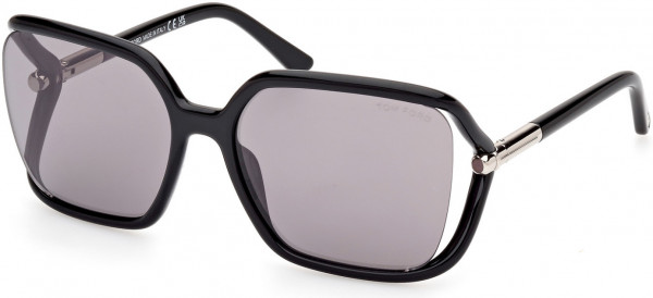 Tom Ford FT1089 SOLANGE-02 Sunglasses, 01C - Shiny Black / Shiny Black