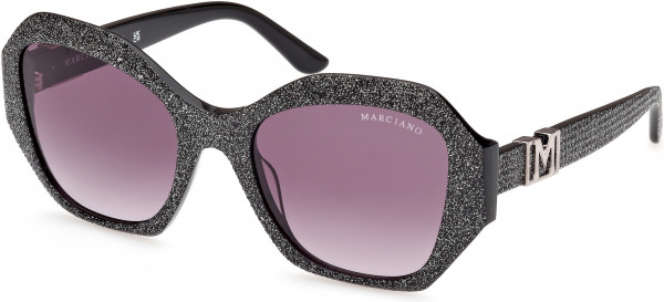 GUESS by Marciano GM00007 Sunglasses, 01B - Shiny Black  / Gradient Smoke