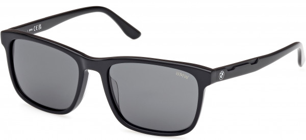 BMW Eyewear BW0053-H Sunglasses, 01A - Shiny Black / Shiny Black