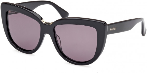 Max Mara MM0076 SPARK2 Sunglasses, 01A - Shiny Black / Shiny Black