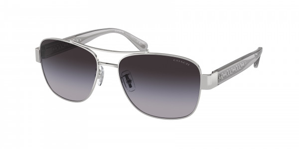 Coach HC7161 CR617 Sunglasses, 90018G CR618 SHINY SILVER GREY GRADIE (SILVER)