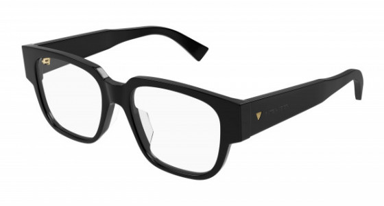 Bottega Veneta BV1289O Eyeglasses, 001 - BLACK with TRANSPARENT lenses