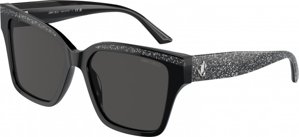 Jimmy Choo JC5003 Sunglasses, 503687 BLACK/GLITTER DARK GREY (BLACK)